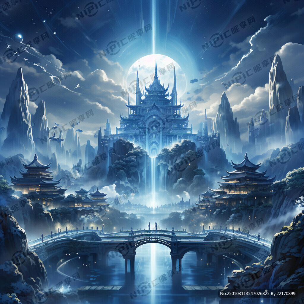 梦幻 蓝色背景 光线