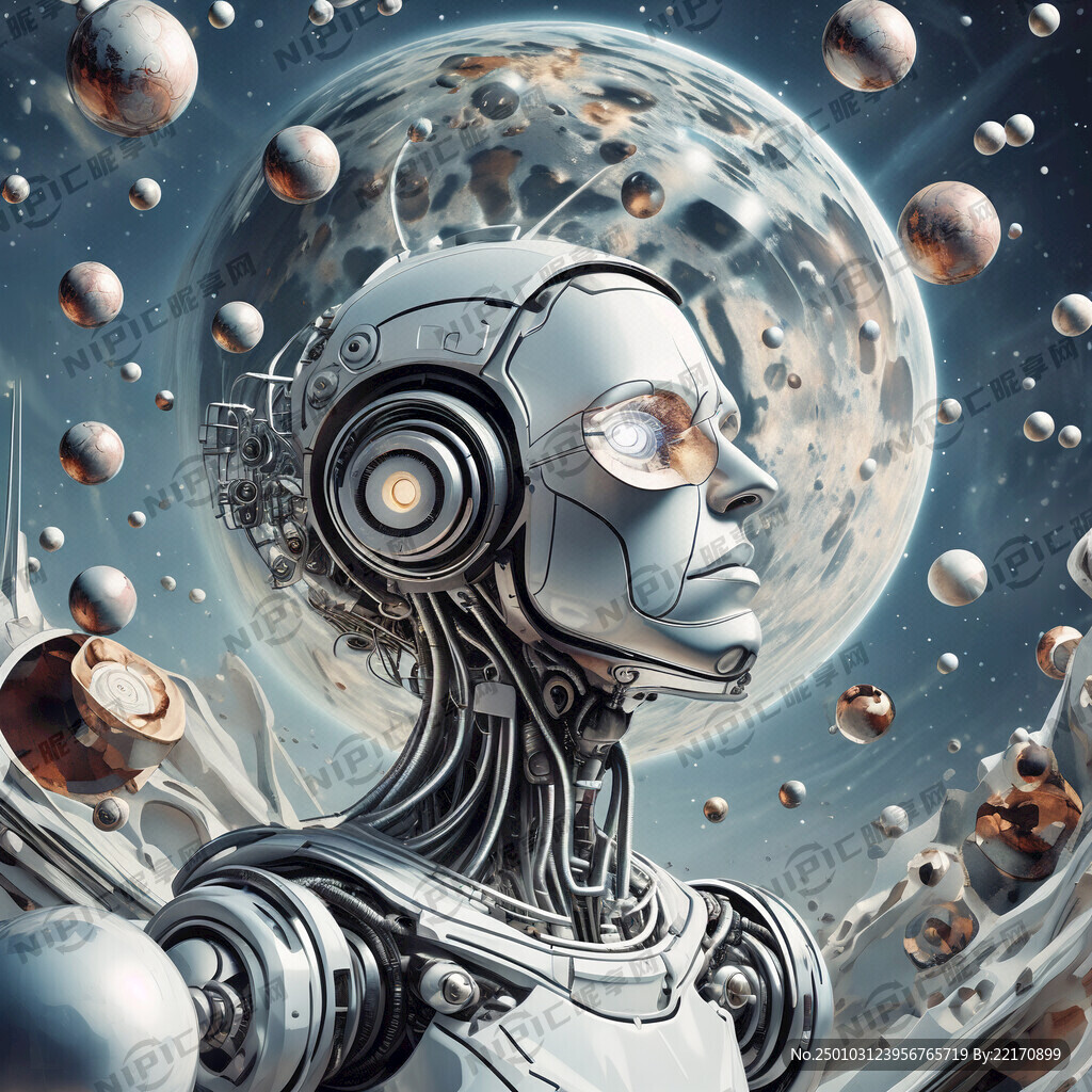 银白色机器人 视觉 星球探索