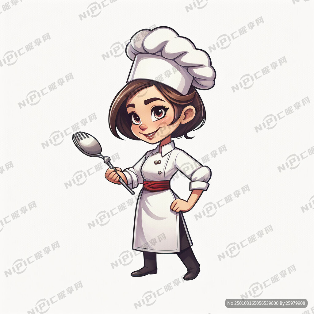 卡通女厨师标志