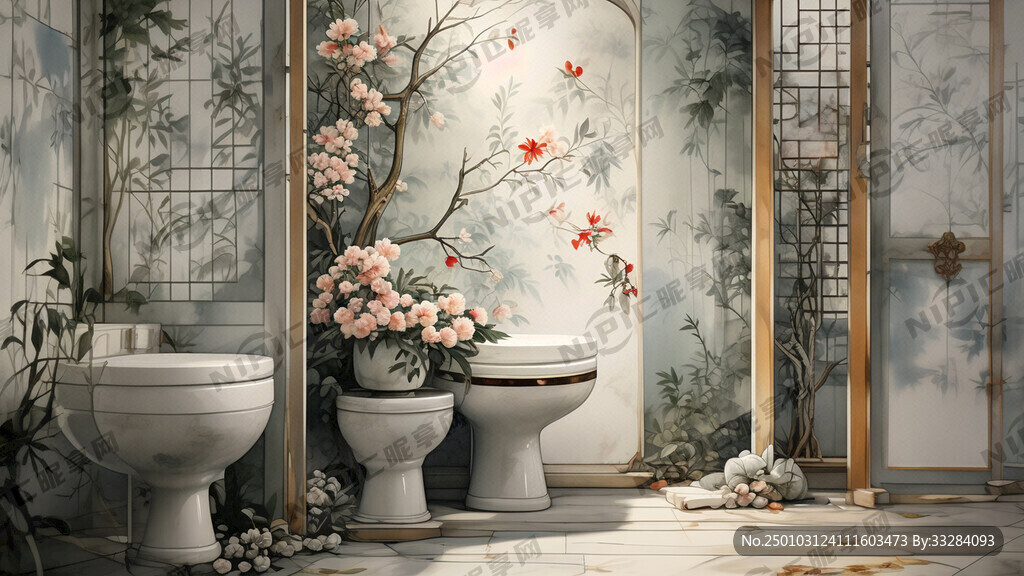 厕所门前屏风图