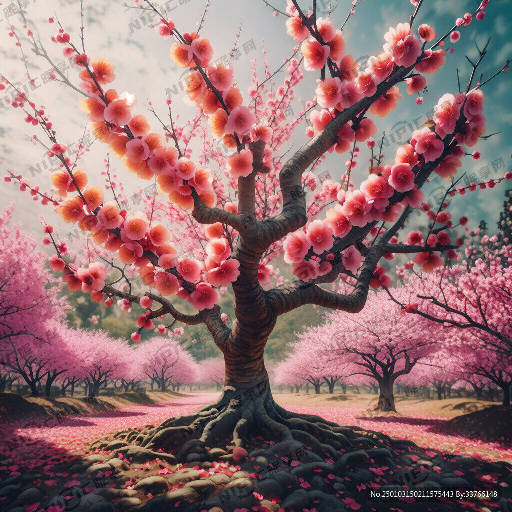 梅花树 颜色鲜艳