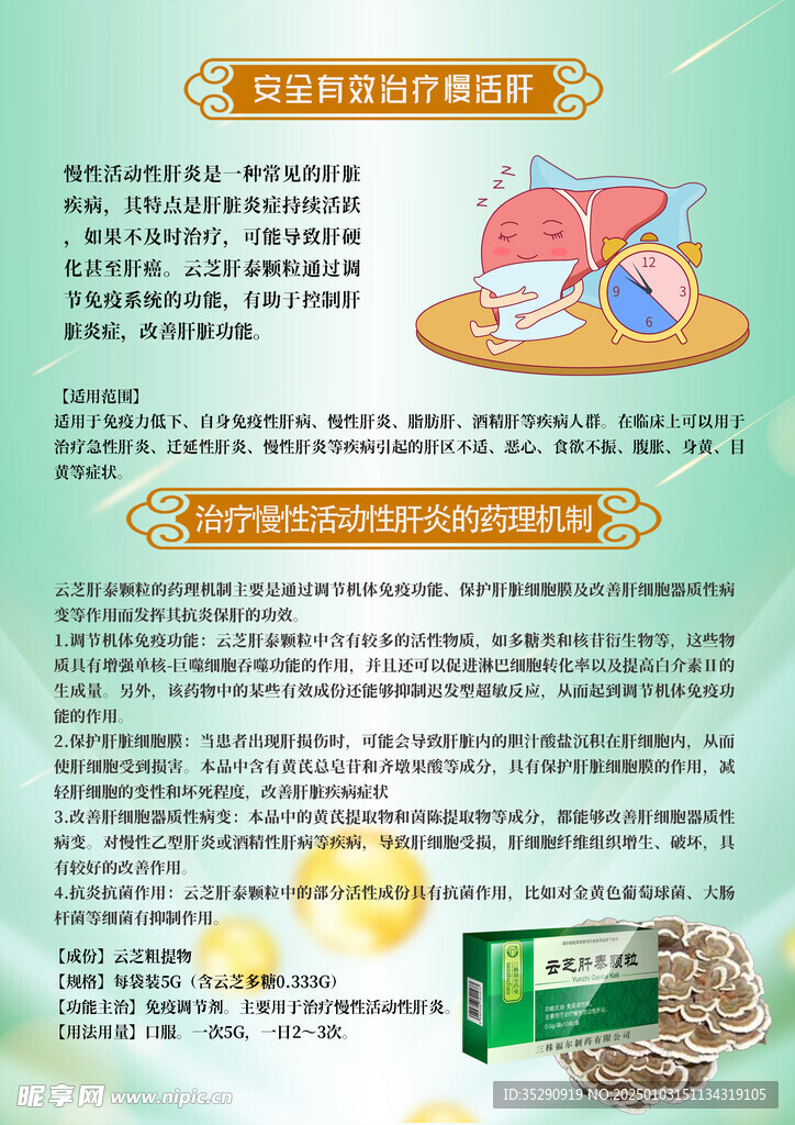 药品肝泰颗粒A4正反宣传页