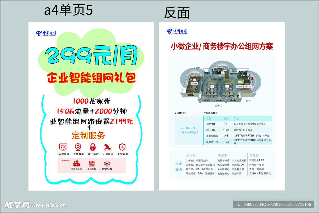 电信企业智能组网礼包