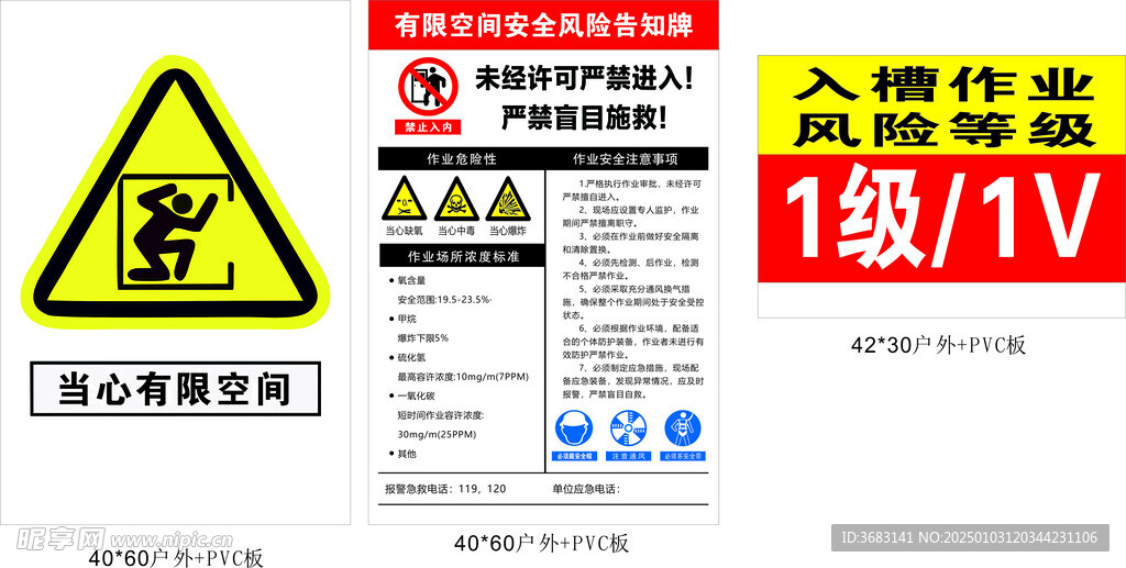 有限空间安全风险告知牌