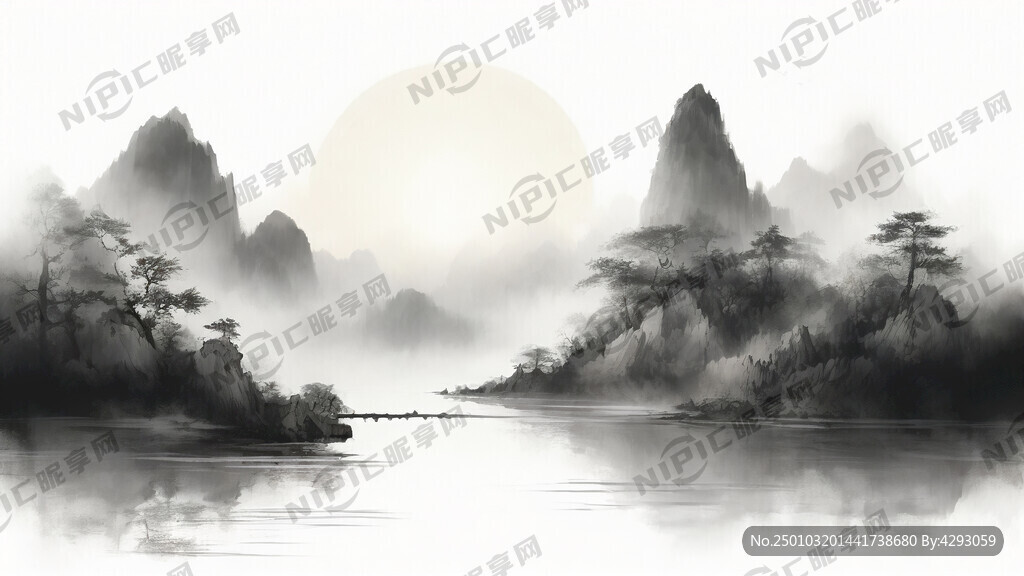 小桥流水人家 中国风 中国画