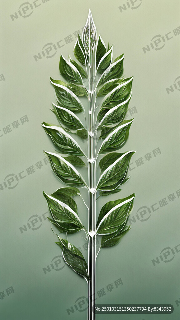 抹茶花叶要求用线条 底色绿色
