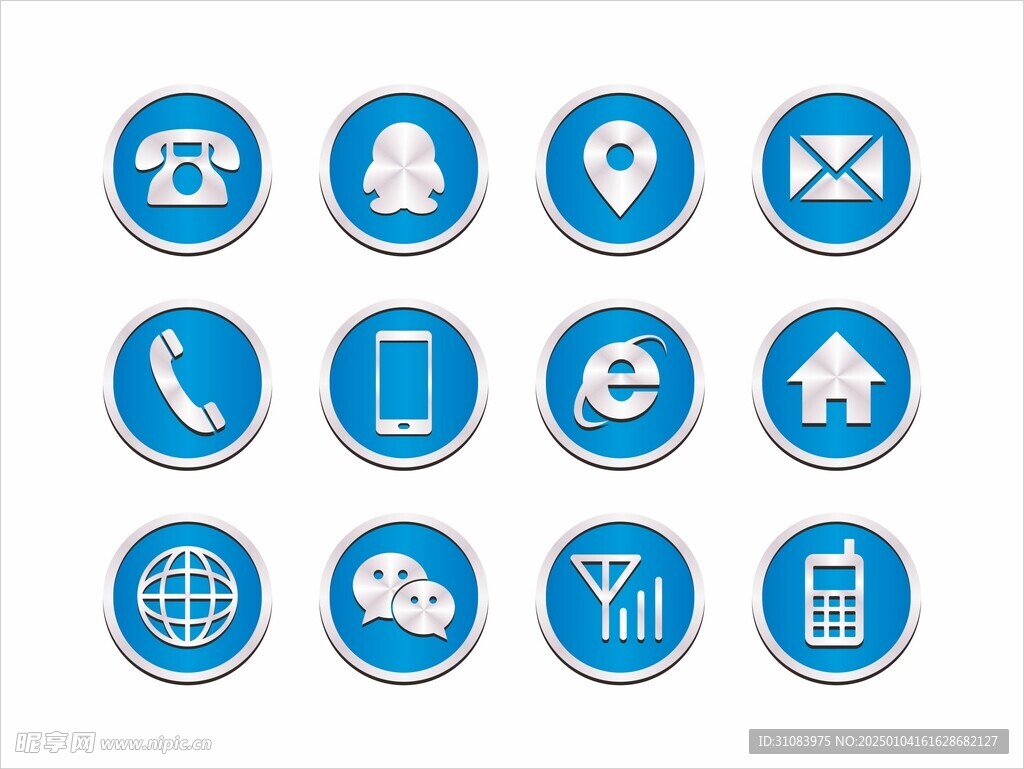 电话微信手机地址图标矢量图