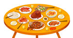 年夜饭插画 