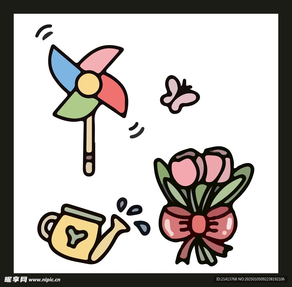 手绘花卉花朵
