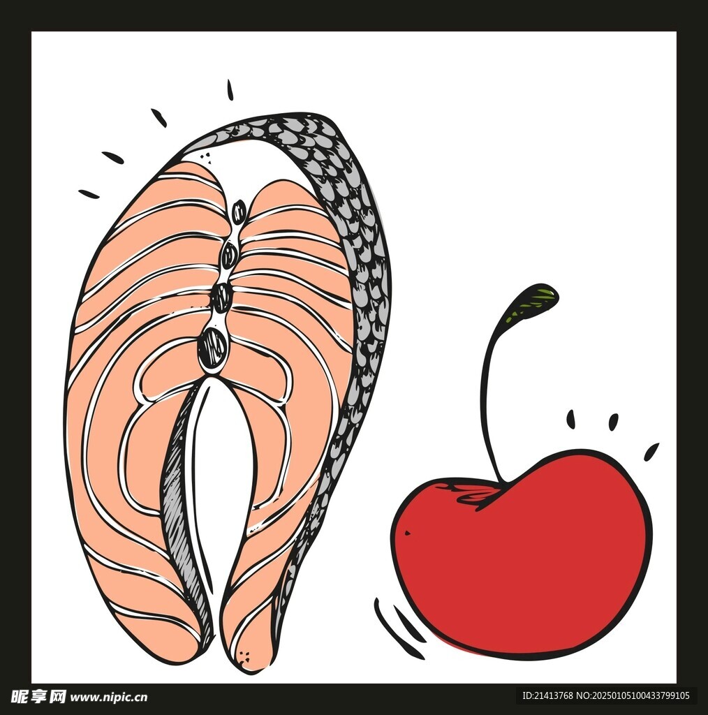 手绘美食佳肴