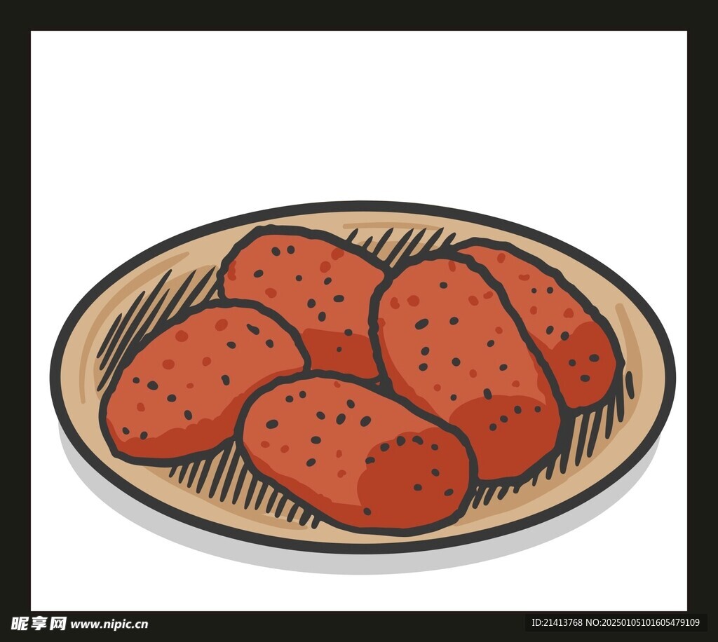 手绘美食佳肴