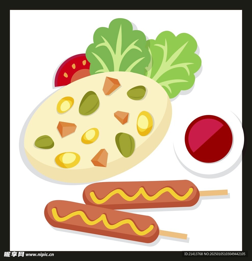 手绘美食佳肴