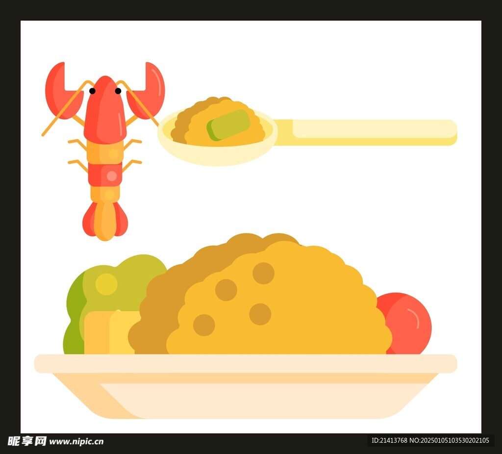 手绘美食佳肴