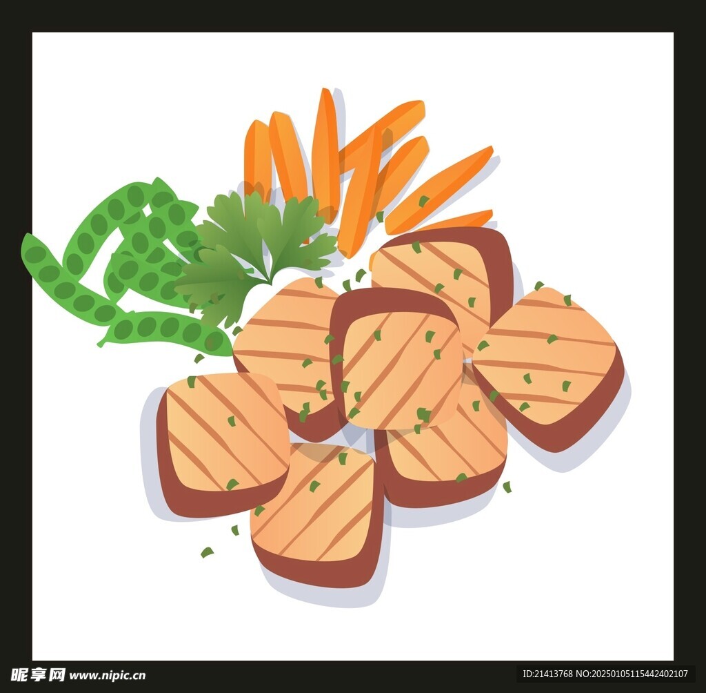 手绘西餐牛排