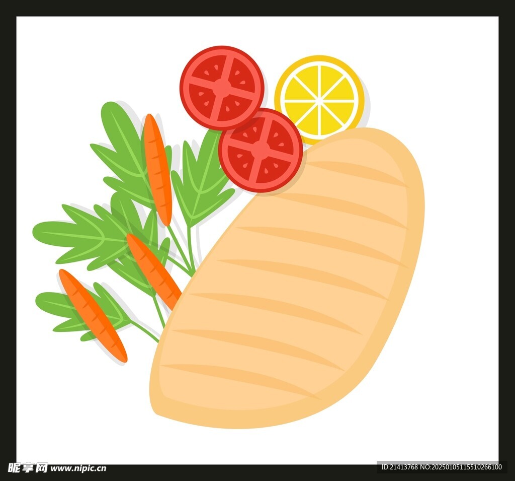 手绘西餐牛排
