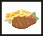 手绘西餐牛排