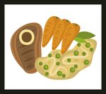 手绘西餐牛排