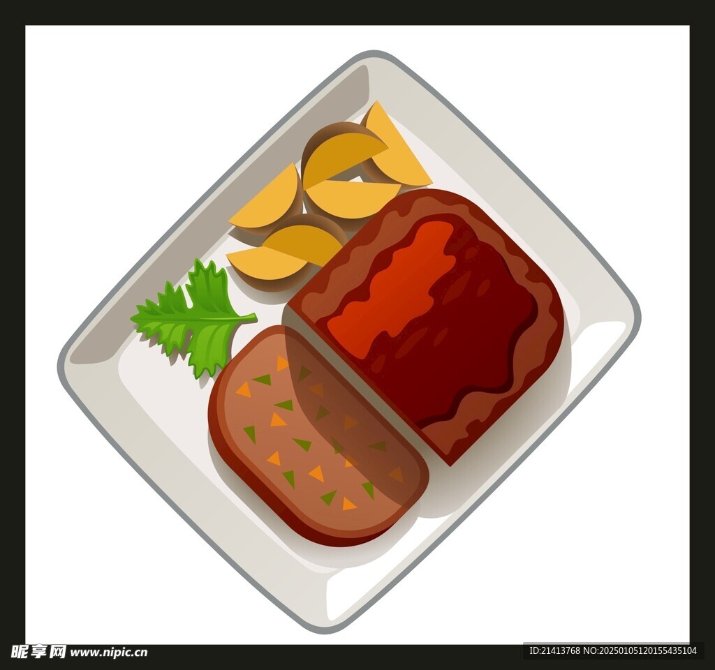 手绘西餐牛排