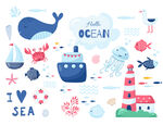 航海矢量卡通插画元素