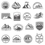 登山指南矢量标签LOGO元素