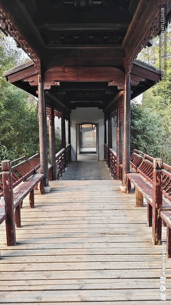 八大山人园林 清廉园 廊桥