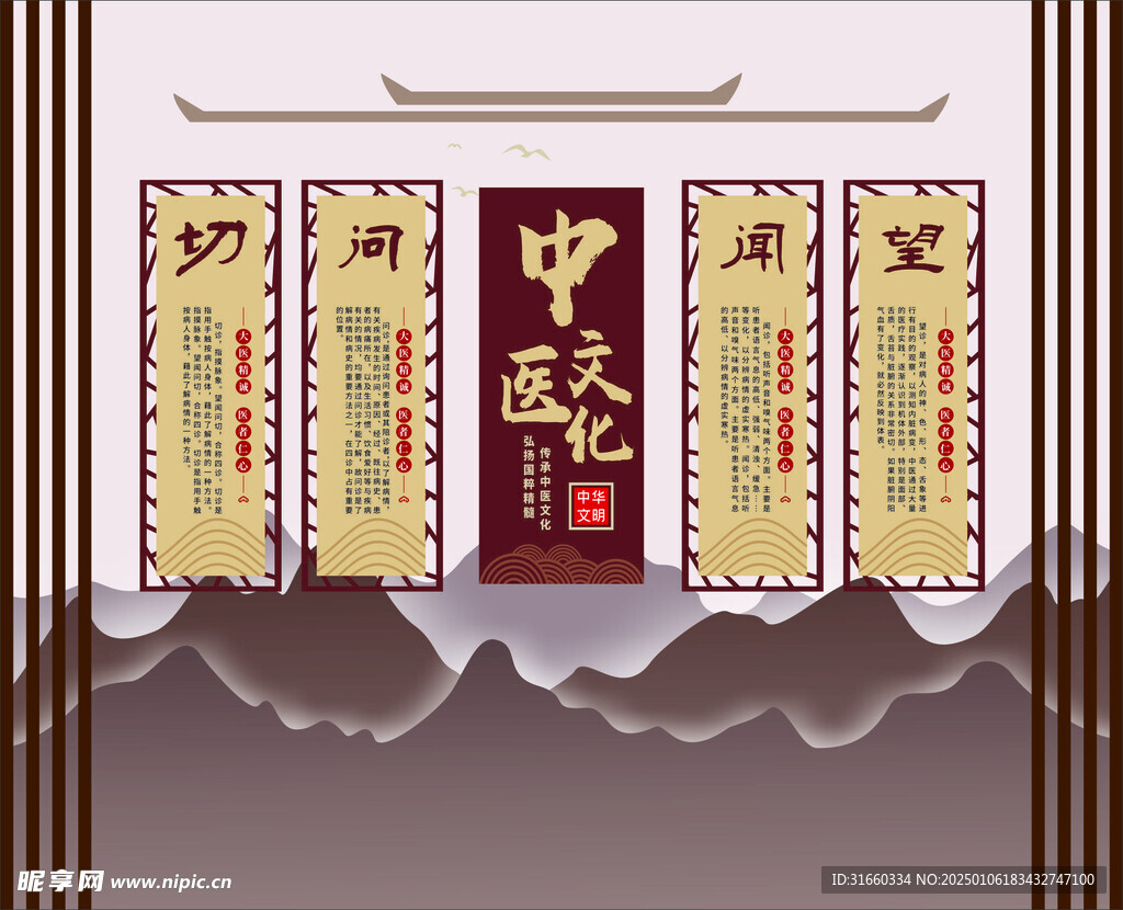 中医诊室背景墙