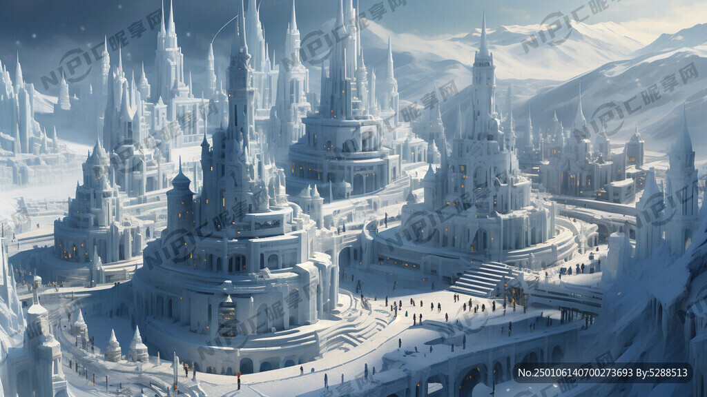 冰雪世界 纯白色 冰上运动