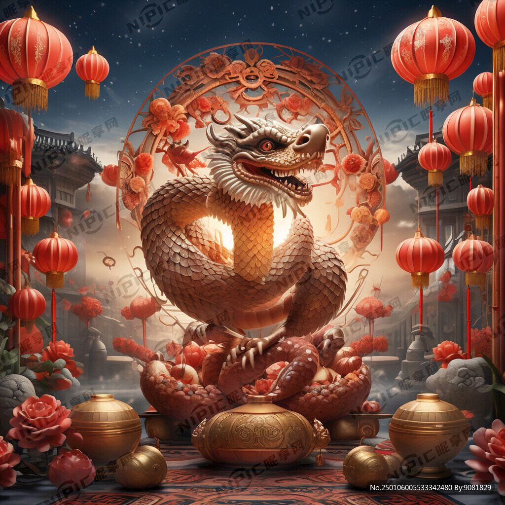 蛇年 春节 美陈 打卡拍照