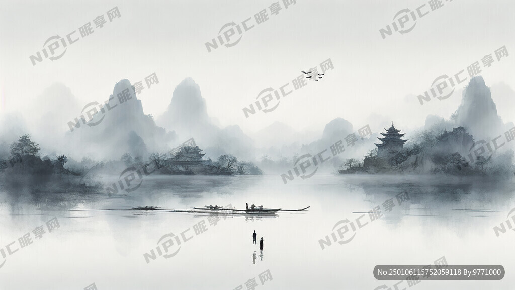 淡蓝色中式背景画面 传统中医