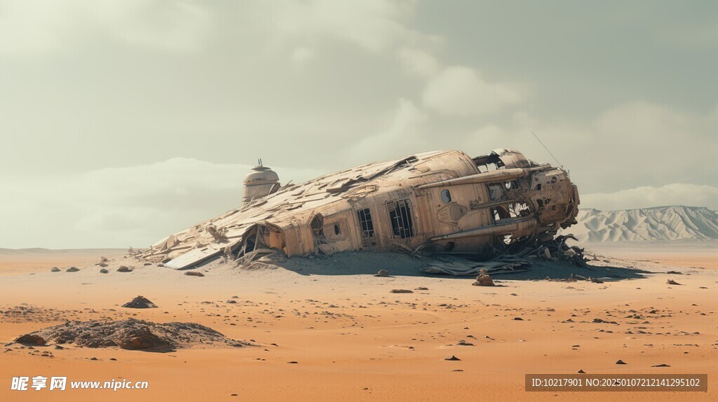 坠毁宇宙飞船场景