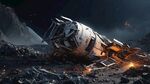 坠毁宇宙飞船场景