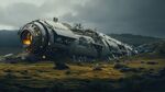 坠毁宇宙飞船场景