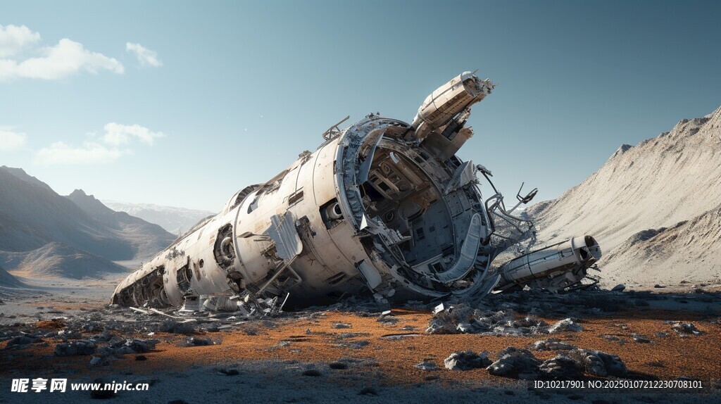 坠毁宇宙飞船场景
