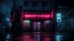 夜间都市霓虹街道