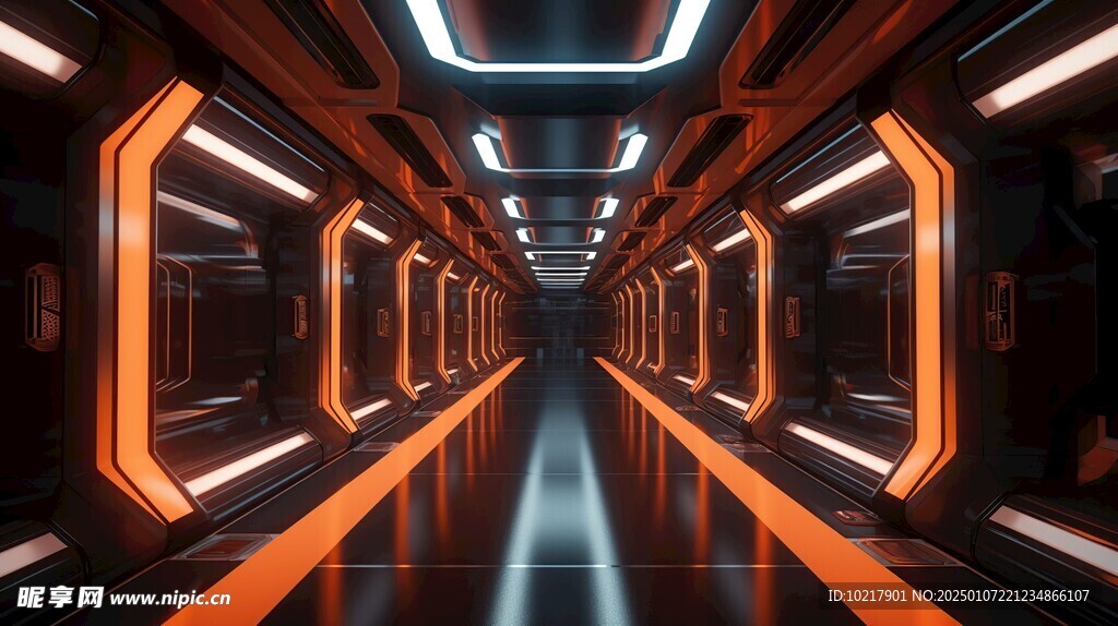 宇宙飞船内部场景