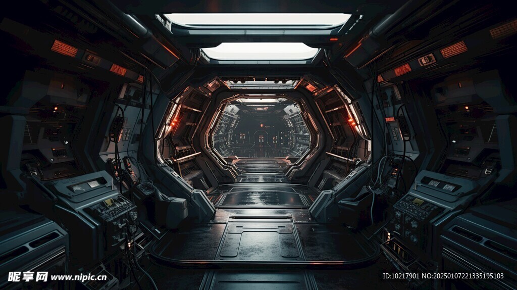 宇宙飞船内部场景