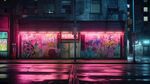 夜间都市霓虹街道