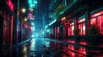 夜间都市霓虹街道