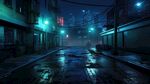 夜间都市霓虹街道