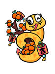 手绘国潮风蛇年组合元素