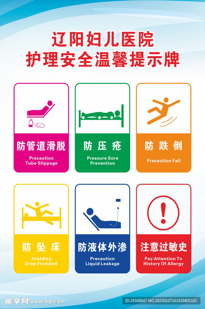  护理安全警示牌  