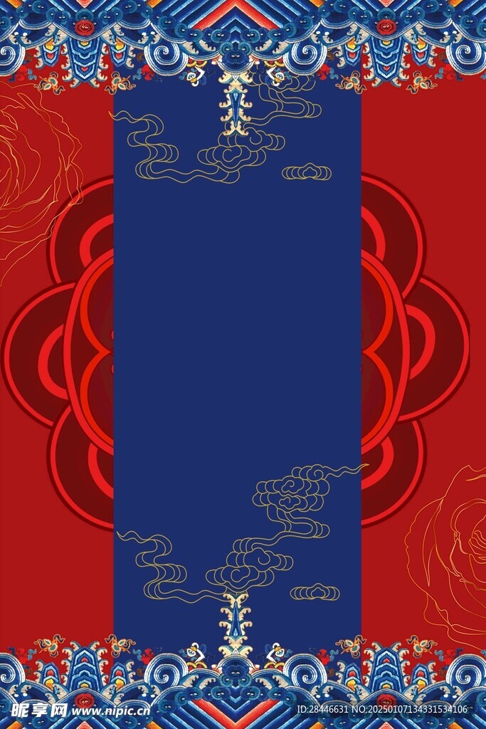 喜庆中式背景装饰画