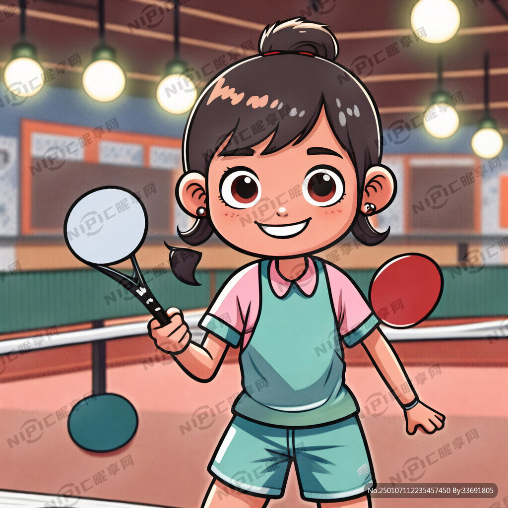 卡通 乒乓球 儿童 女孩 室内