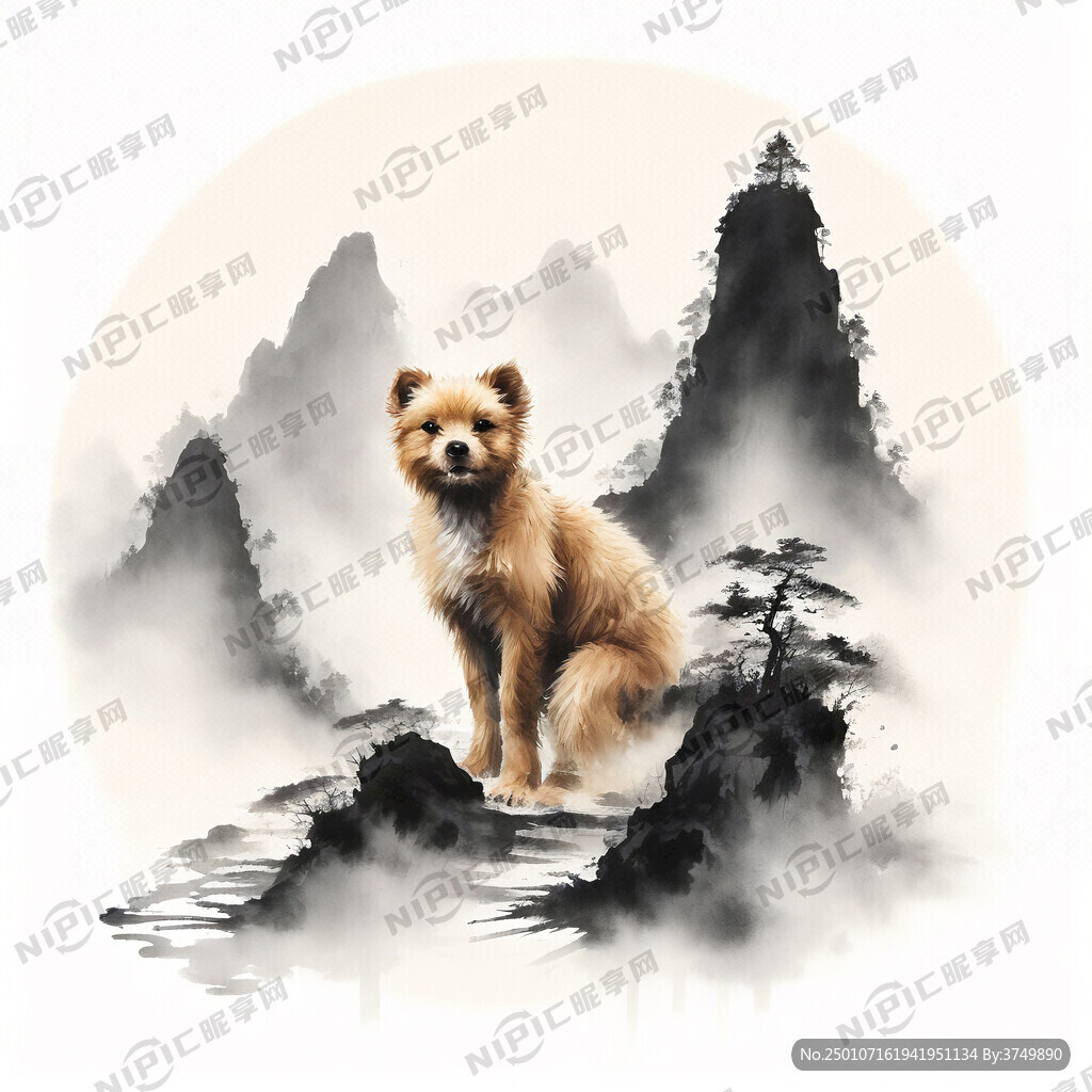 山谷 中国风 中国画 山水