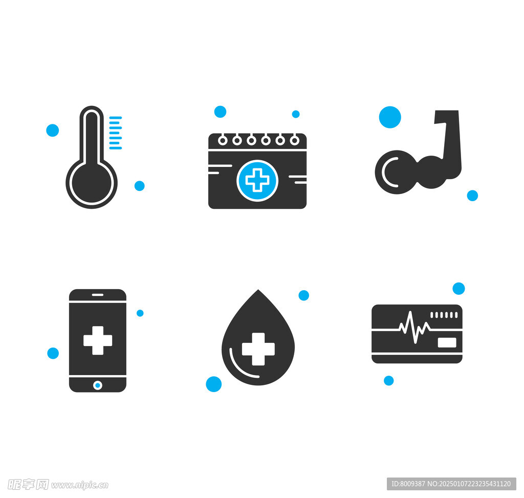 健康医疗简约图标元素