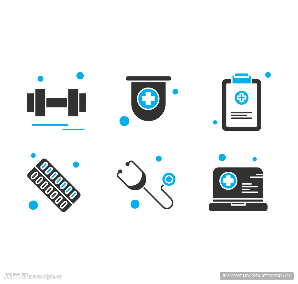 健康医疗简约图标元素