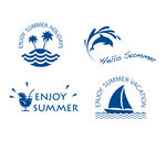 夏日海滩度假矢量LOGO标签