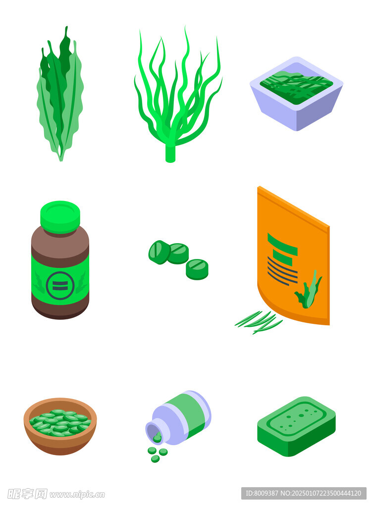 中草药制药矢量等距插画图标