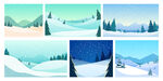 冬季大雪景观插画