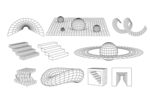 线描三维空间3D图形矢量元素